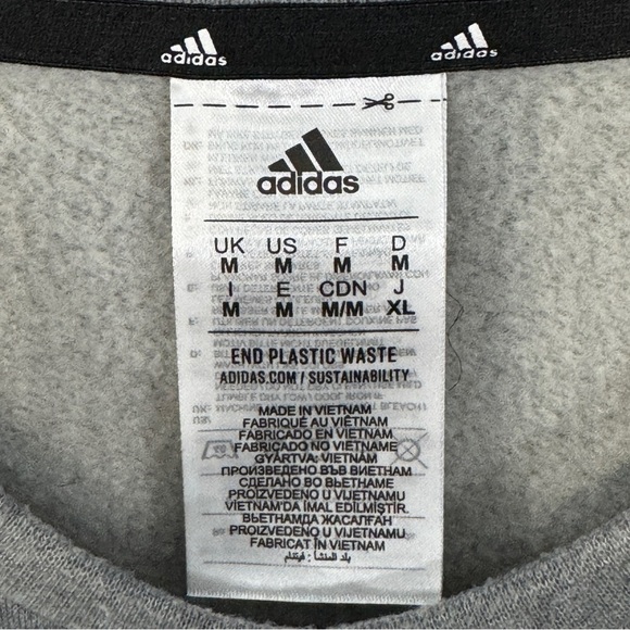 Adidas 3-Stripes Gray Crewneck Sweatshirt | Men’s M - Picture 4 of 7